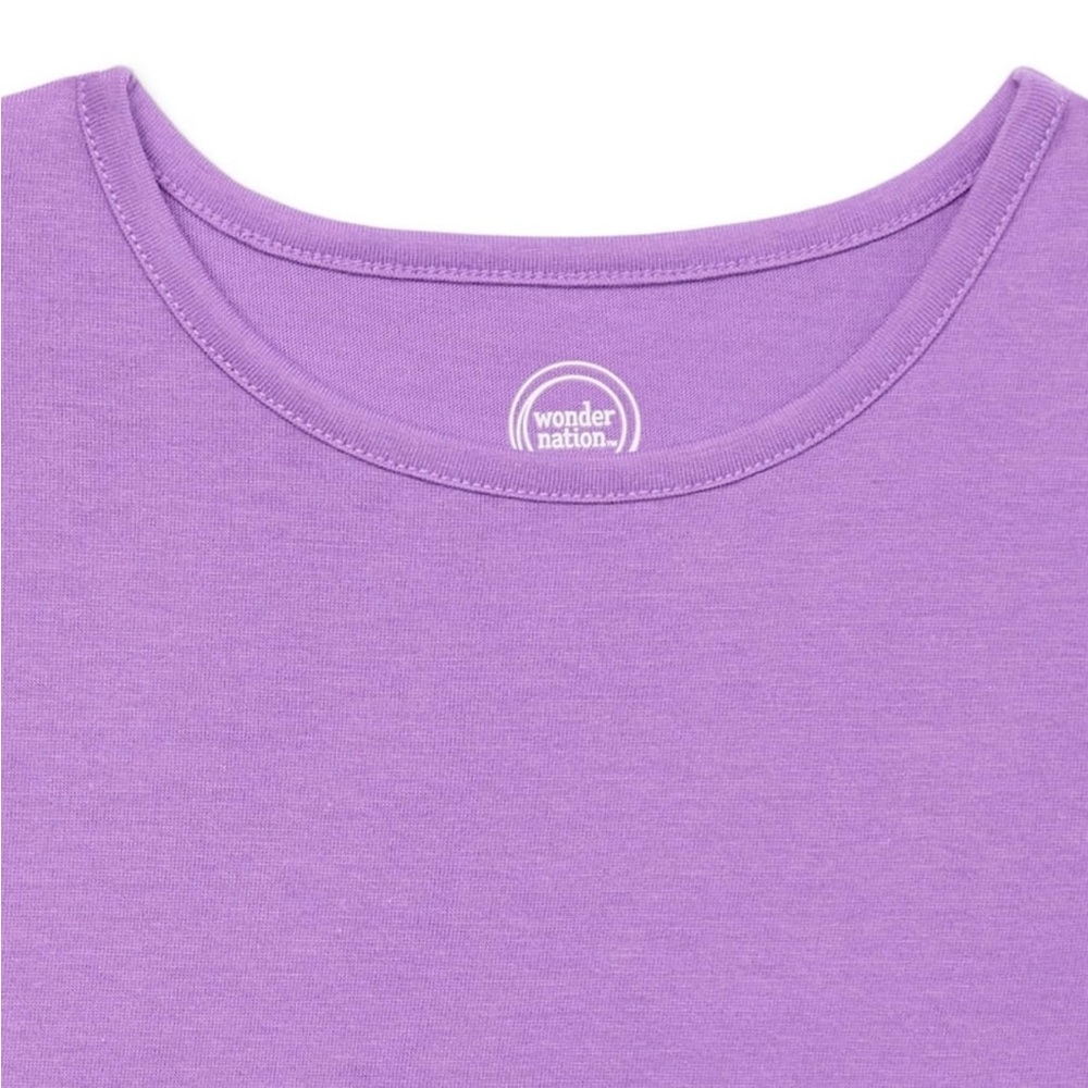 Purple Girls Top Wonder Nation Girls Short Sleeve Peplum Top with Better cotton - Picture 3 of 5
